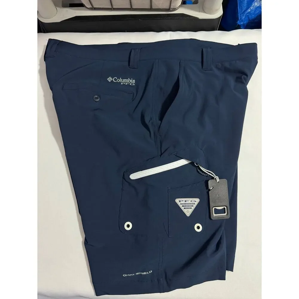 Columbia Sportswear Blue Cargo Shorts - Men's Size 38 with Bottle Opener